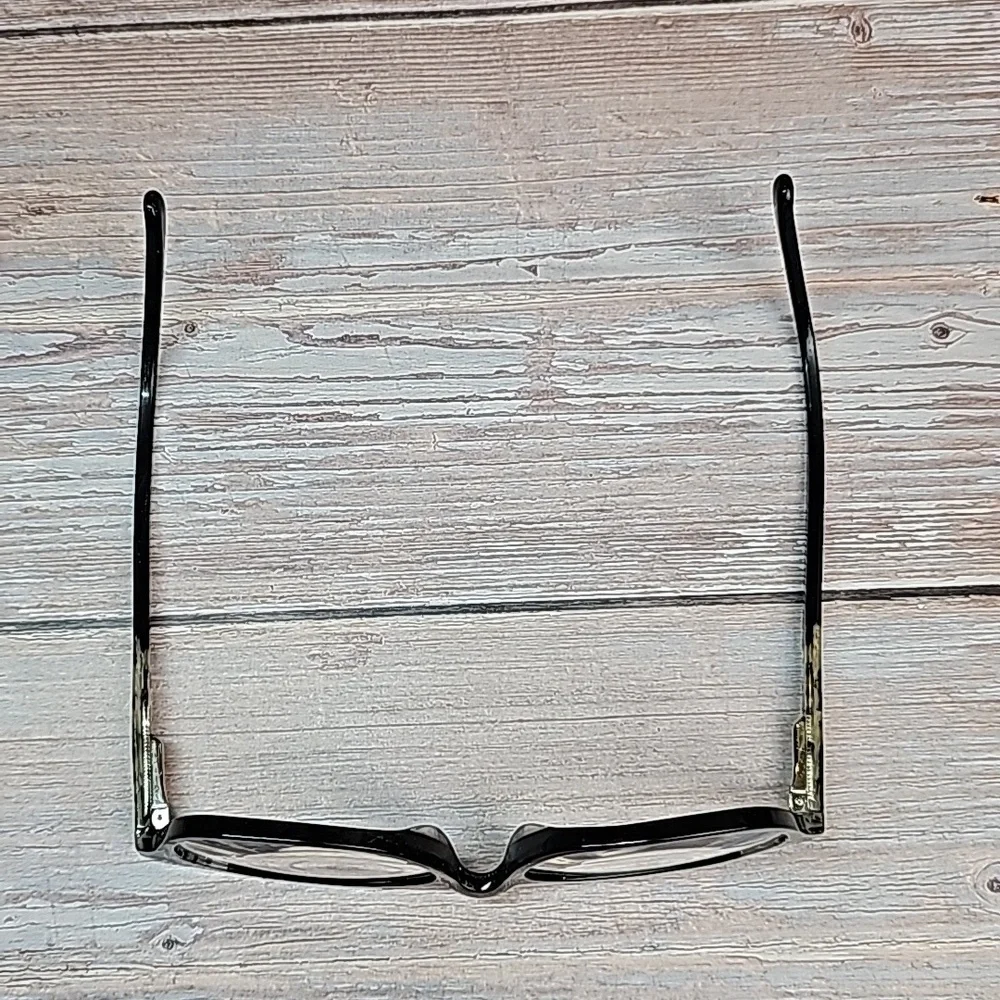 LADIES BLACK & GOLD PLASTIC EYEGLASS FRAMES